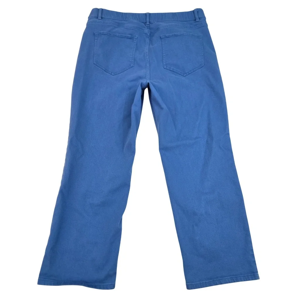 J. Jill Jeans Women's 14 Blue High Rise Cropped Straight‎ Leg Stretch Denim Mom